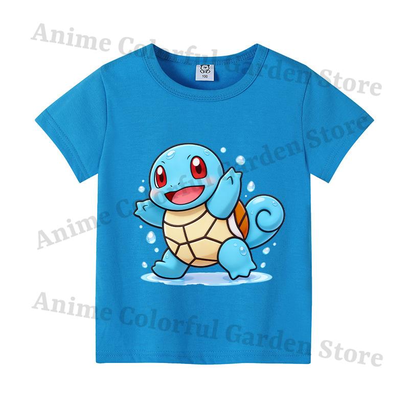 Anime Pokemons Kawaii Tshirts for Children Pikachu Cartoon Cute Shortsleeved Top Boys Girls Summer Fashion Kawaii Tshirt Gift