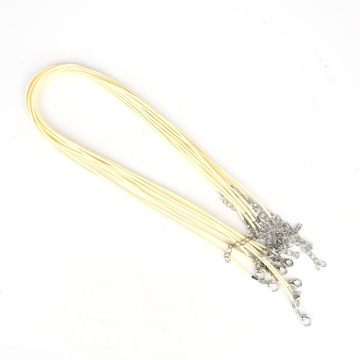 

Кожаный шнур из искусственной кожи, веревка-омар для ожерелья и подвески «сделай сам», подвески ручной работы, фурнитура 1.5mm x 45cm 5pcs слоновая кость