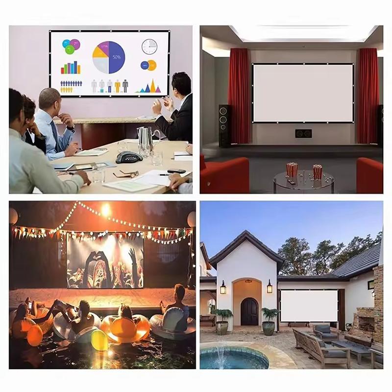 16:9 Portable Projector Screen Simple Projector Curtain 60/72/84/100/120 Inch Hd Display Screen For Home Cinema Theater Movie