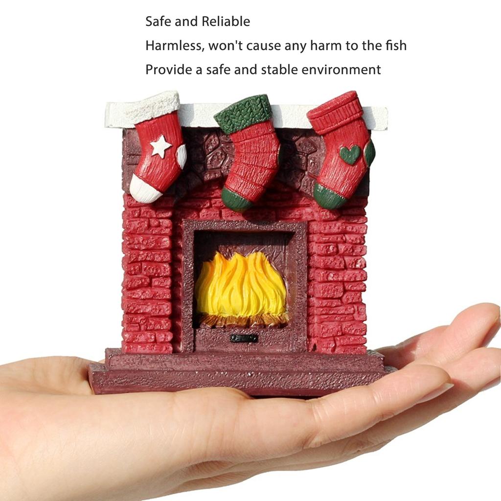 Christmas Fish Tank Ornament Resin Exquisite Beautiful Aquarium Craft Decoration Fish Tank Landscape for Home