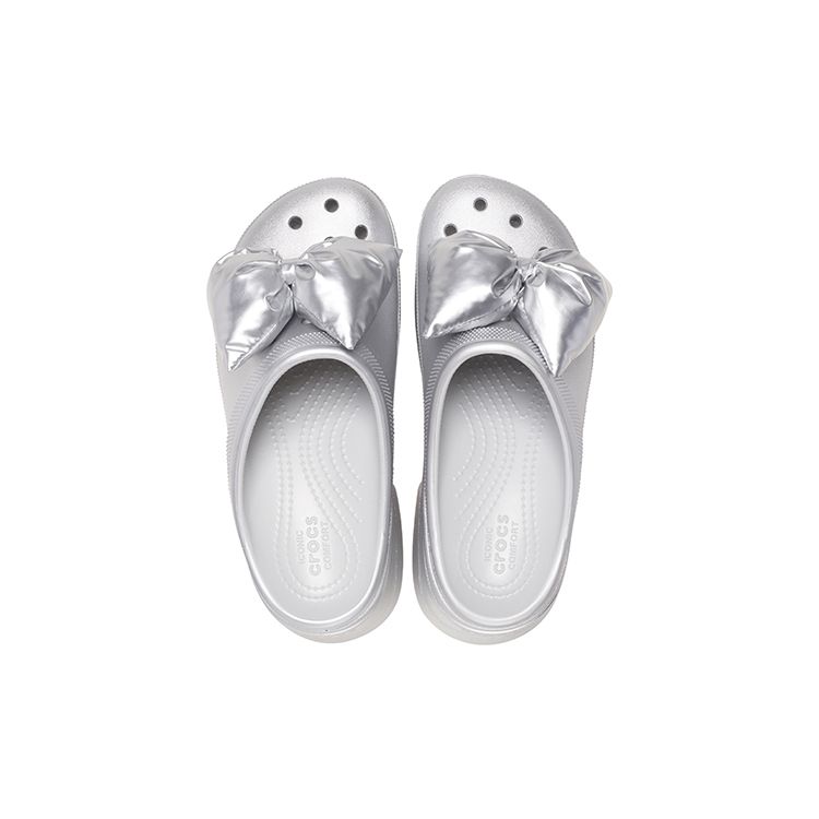 Crocs Mermaid Butterfly Bow Clogs Women Footwear Metallic-Silver 210050-0P1