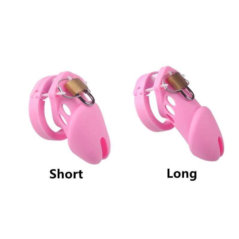 7 Colors Silicone Male Chastity Device Cock Cage Sex Toys With 5 Penis Ring Prevent Breaking Free Standard Short Cages Sex