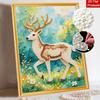 DIY Pearl Art Deer Painting Kit 5D Crystal Rhinestone Embroidery for Bedroom Living Room Wall Decoration Handmade Craft