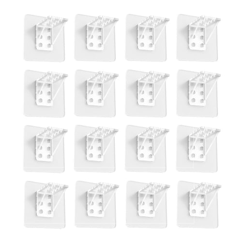 MULT Shelf Brackets, No Drilling Required, No Shelf Dowels, Strong Adhesive Hooks, Angle Brackets, L-Shaped, Supports, Joints, Adhesive Tape, Suitable