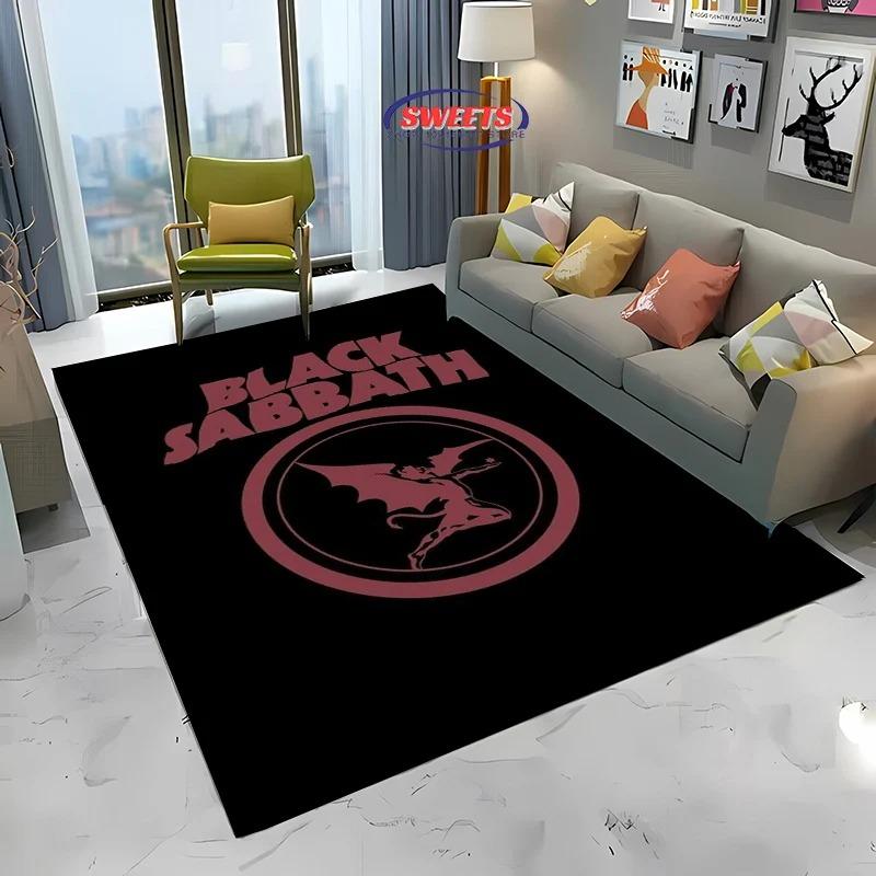 Band Black S-Sabbath Pattern Carpets Living Room Bedroom Bedside Floor Mat Area Rug Cloakroom Club Home Decoration