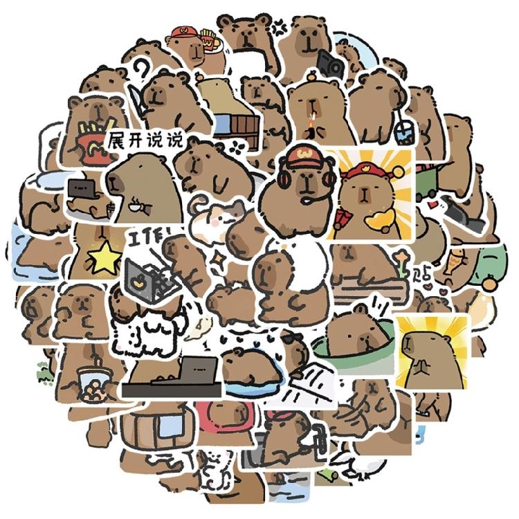 

62pcs/sheet Cartoon Capybara Stickers Adhesive Animal Sticker for Scrapbooks Diaries Water Bottle Student Kids Favor 1