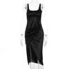 2025 Slim-Fit Spaghetti Strap Bodycon Dress with Slit & Backless Design