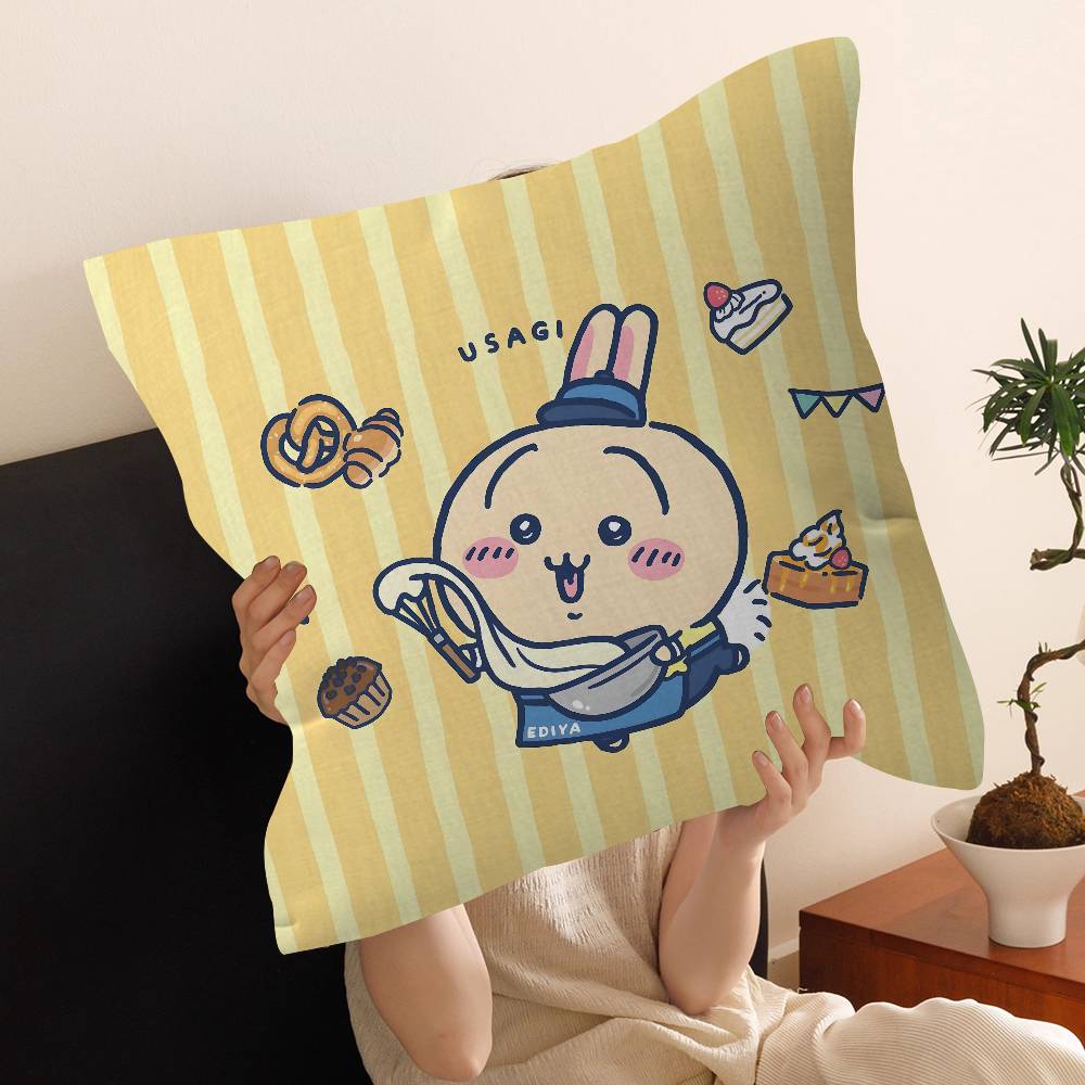 Cartoon Cute Amine Chiikawas Pillow Cushion Cover Pillowcase Living Room Sofa Home Decor