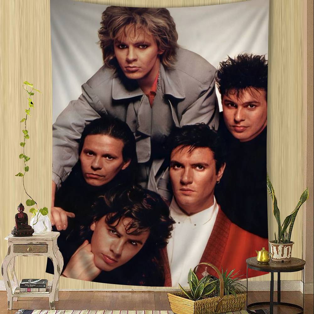 D-Duran Duran Music Band Anime Tapestry Hippie Flower Wall Carpets Dorm Decor Wall Hanging Home Decor