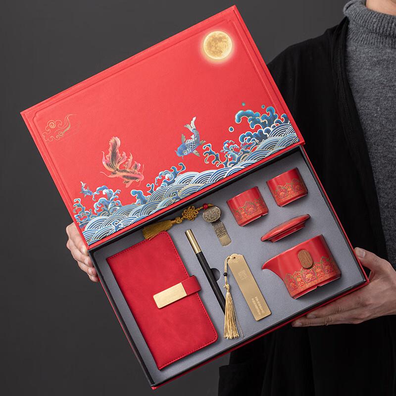 Chinese Chic Tea & Office Stationery Gift Set
