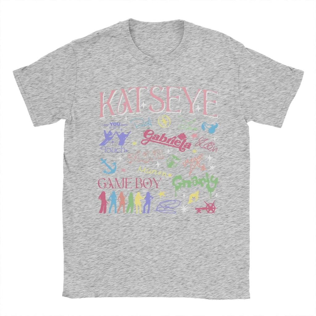 Katseye Member & Song Collage Vintage T-Shirt, Unisex Global Pop Fan Y2K Tee, 100% Cotton Casual Short Sleeve Top