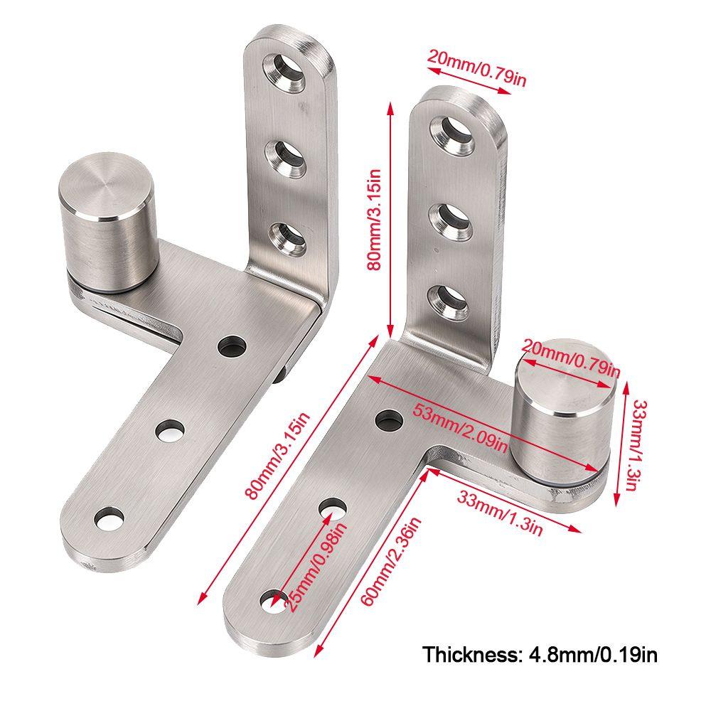 2pcs 270 Degree Rotation Rotating Pivot Hinge Stainless Steel Left Right Door Hinge Cabinets