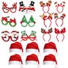 Festive Adult Children Christmas Gift Hat Headband Clap Circle Bracelet Glasses Decorations