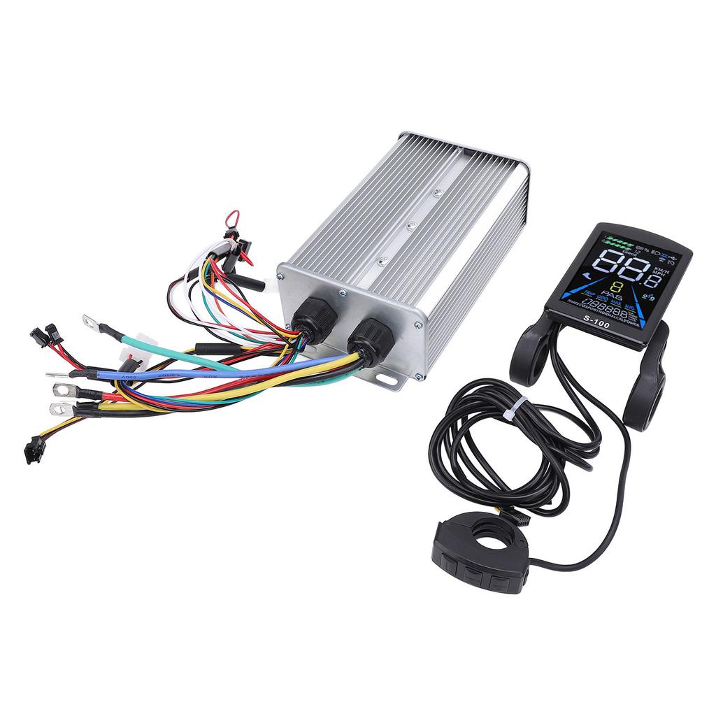 Controlador de Onda Senoidal de 60A com Medidor de Exibição de Tela Colorida LCD S 100 Kit Controlador de ABS de Liga de Alumínio para Conversão de Bicicleta de Montanha Elétrica