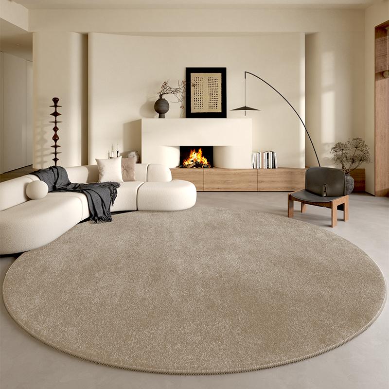 Minimalistischer Stil Schlafzimmer Dekoration Runder Teppich Dicker Plüsch Garderobe Fußmatte Einfarbige Teppiche für Wohnzimmer Flauschiger Weicher Teppich