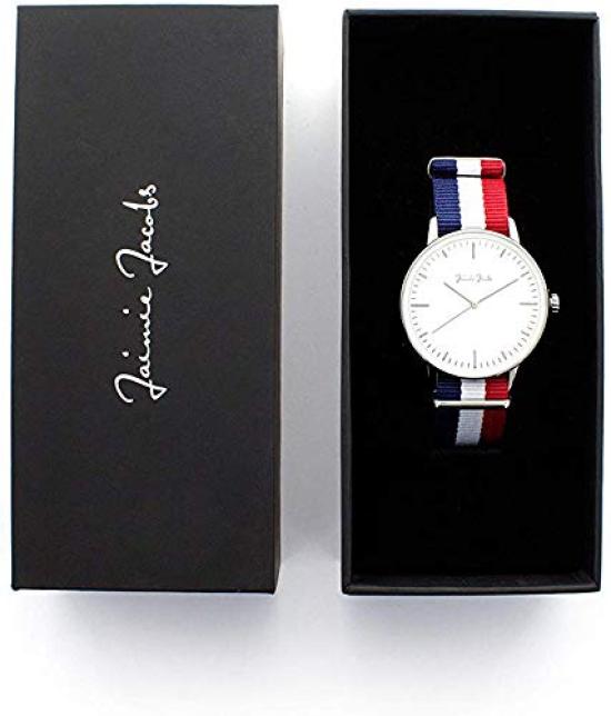 Jaimie Jacobs ZEGAREK MAXVORSTADT SUNRISE Wyprodukowano w Niemczech MIDNIGHT, Zegarek na rękę, (Tarcza Biała, Koperta Srebrna)