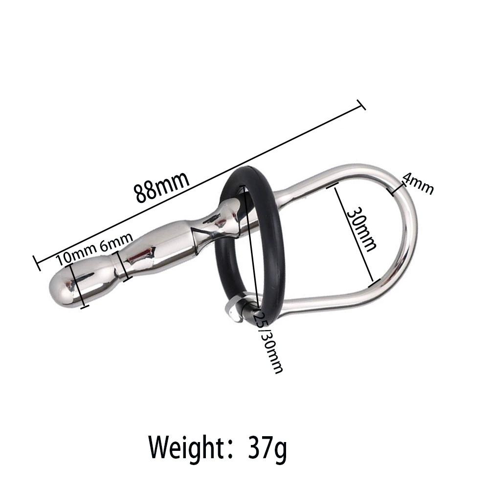 Stainless Steel Penis Plug Cock Ring Sounding Rod Chastity Urethral Dilator Sex Toys For Men Penis Insert Uretral Stimulator