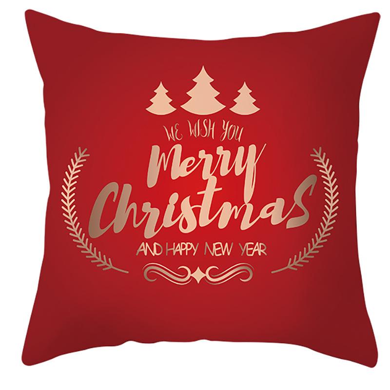 Christmas Elk Pillow Cover Home Gift Cushion Cover Fabric Sofa Pillow Cover