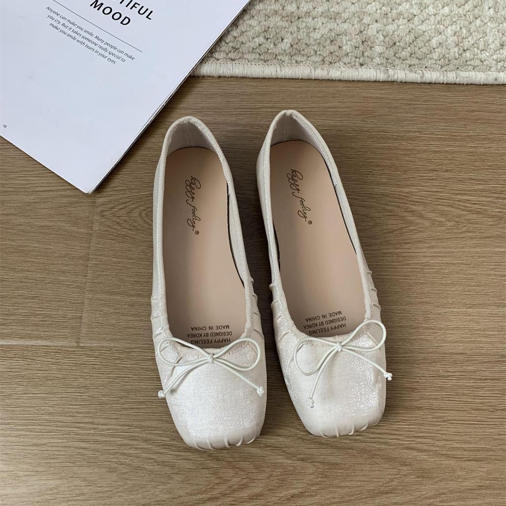 Fashion Bailamos New Elegant Women Flats Comfortable Ballet Shoes Woman Classic Round Toe Bowtie Ballerina Flats Ladies Soft Loafers Muj