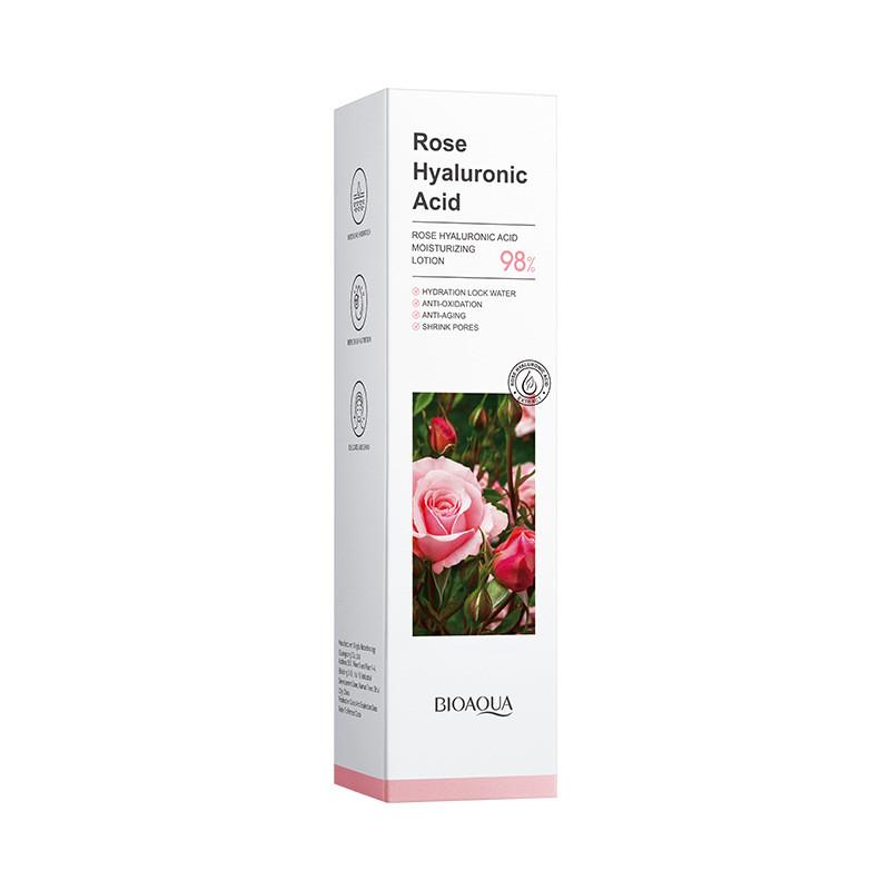 Bioaoua Rose Hyaluronic Moisturizing Lotion Hydrating Lightweight Non Greasy For All Skin Types 100ml