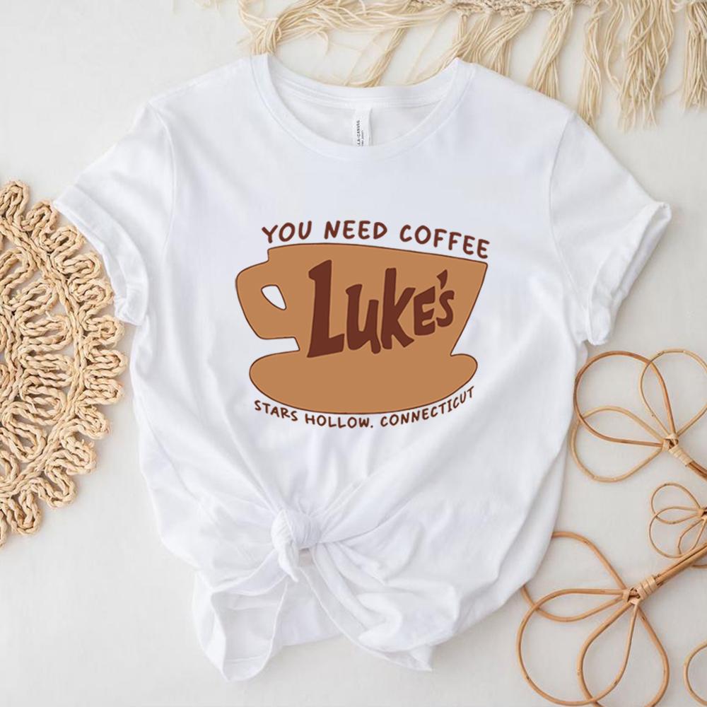 Tričko Stars Hollow Connecticut Tričko Lukes Coffee Retro Trička Luke's Diner Tričko k televiznímu seriálu Unisex Krátký rukáv Topy Dárek pro fanoušky