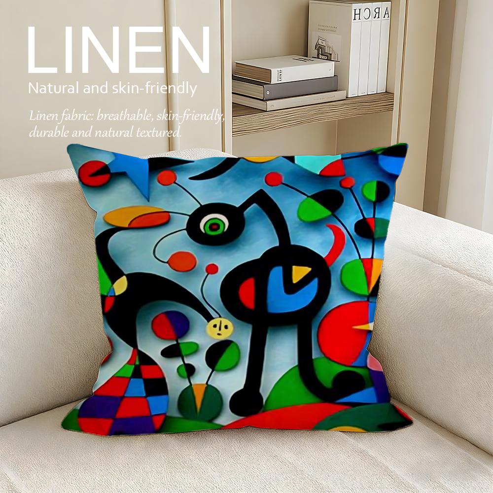 

Joan Mir Cushion Cover Pillowcase Set Pcs x x Breathable Washable Sofa Cushion Cover 30X30cm