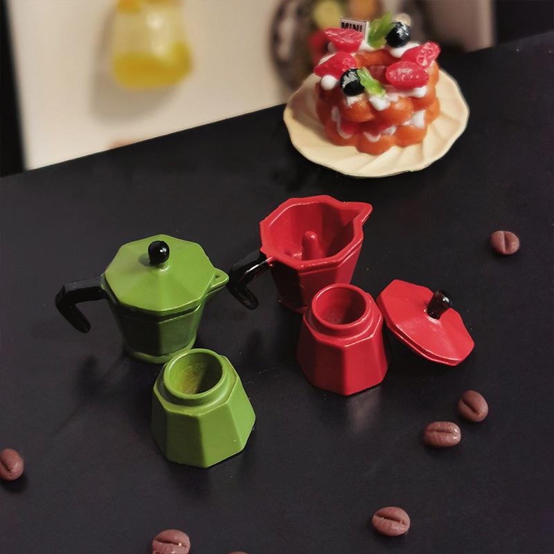 1/12 Dollhouse Simulation Coffee Machine Model Dollhouse Kitchen Decor Toys Dolls House Accessories Pretend Play Toy