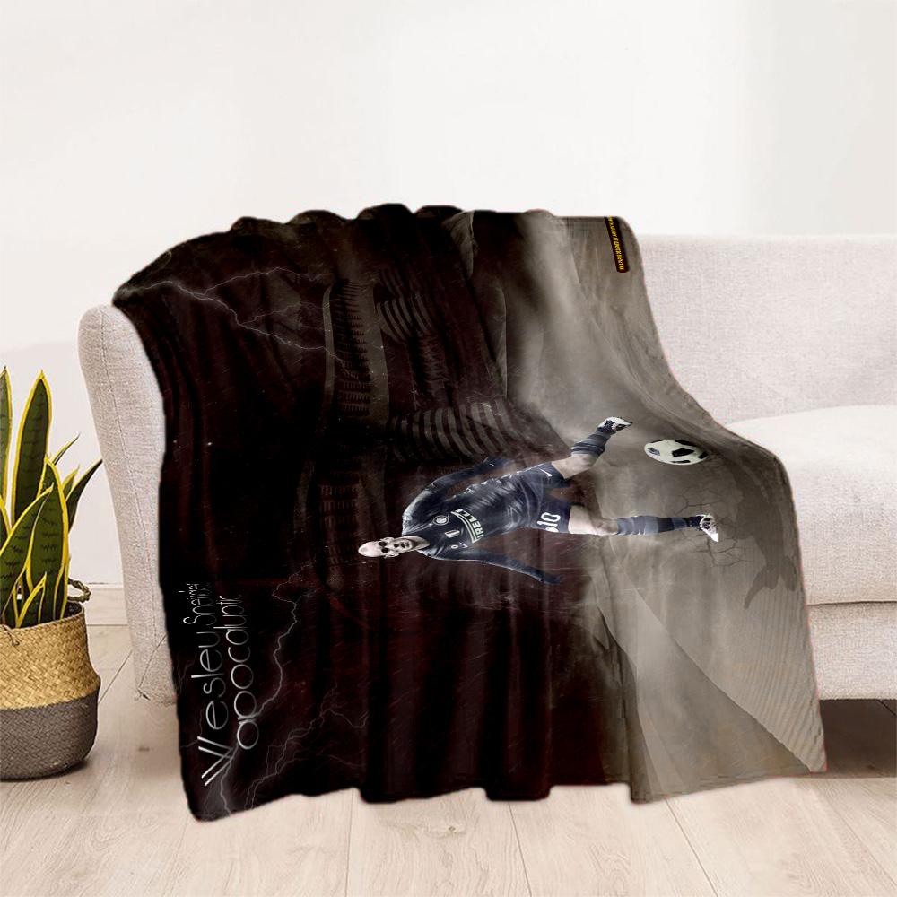 Powerful Soccer Kick Blanket Warmthful Decor Suitable for Couch Picnics Bedding Four Seasons Universal Playful Design