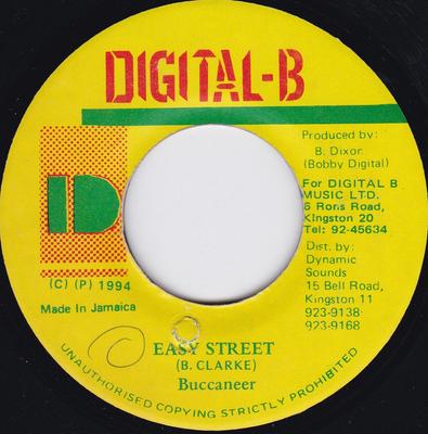 7inch Record BUCCANEER - Easy Street NONE Digital-B 1994 Jamaica Reggae, Ska & Dub Used