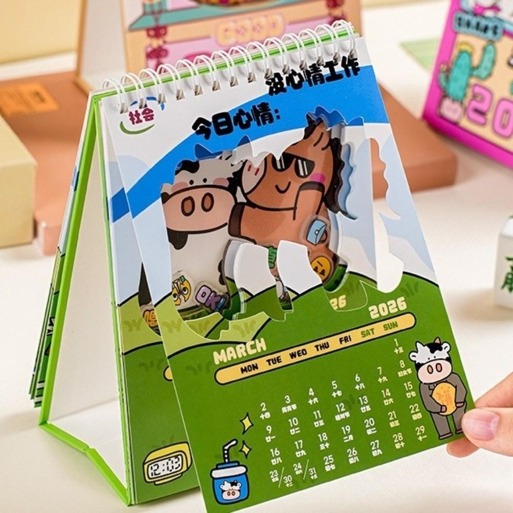 Traditioneller Klappkalender Cartoon Tischkalender Kreativer Schreibtischkalender Geburtstagsgeschenke
