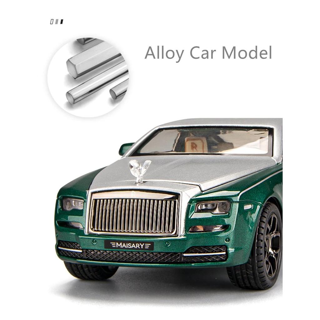 1/22 Legering Bilmodell Leksaker Rolls Royce Wraith Signage Lyx Diecast Metal Model Collection Simulering Ljud Ljus Barn Presenter