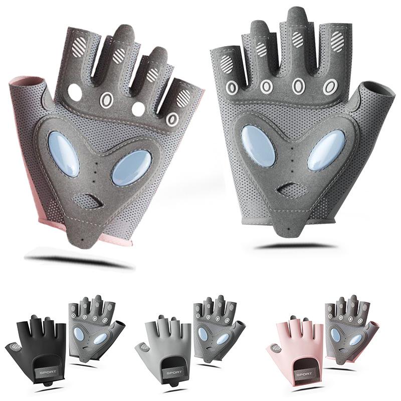 Fitness Half-finger Glove Summer Men and Women Ice Silk Sunscreen Liquid Silicone Shock Absorbing Jump Rope Gym Gloves