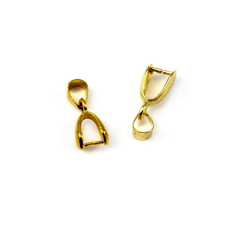 20Pcs Copper Gold Silver Plated Pendant Pinch Bail Clasps Necklace Hooks Clips Connector For DIY Jewelry Making Findings