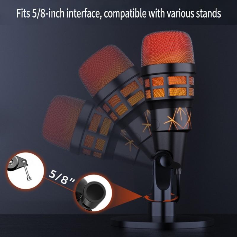 High Sensitivity Professional Dynamic Microphone for Streaming Computer Recording Mic Noise Reduction for Recording