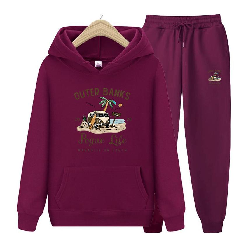 Women Long Sleeve Hoodie Set Outer Banks Hoodie Set Pogue Life Sweatshirt Women Long Sleeve Hoody Tops