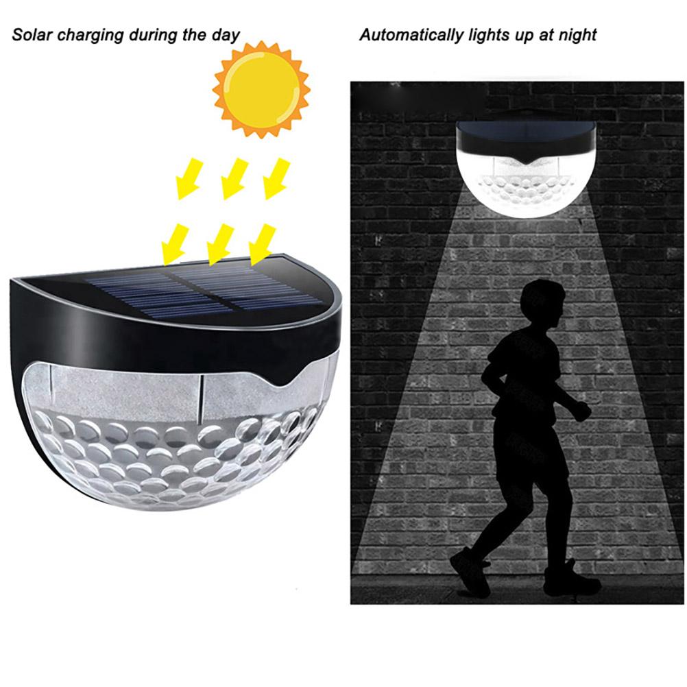 4Pcs Solar Fence Lights 6LED Garden Light Waterproof Decorative Lamps