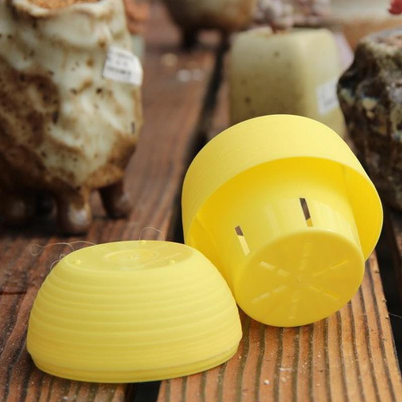 5PCS Mini Flower Pots Candy Colour Round Plastic Plant Pot with Drainage Holes Succulents Pot Garden Home Office Decoration ZYF