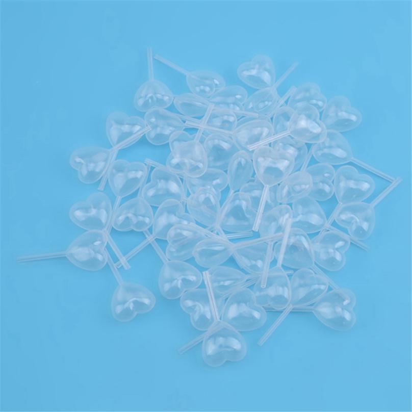 50 Pcs Heart Shaped Creative Plastic Dropper Cream Transfer Straws