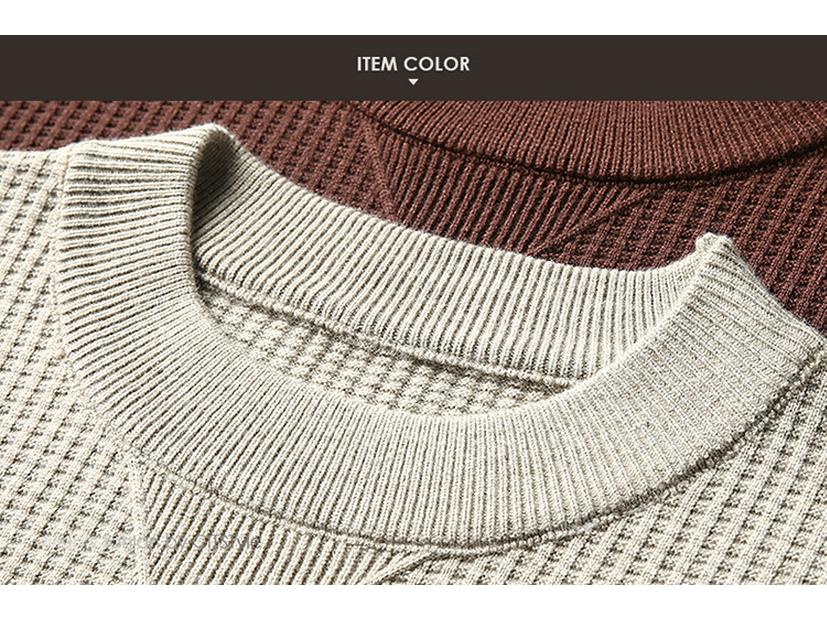 Men's Douyin Bestseller Autumn/Winter Knitwear: Trendy Round Neck Solid Color Jacquard Thick Sweater