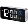 Digital Alarm Clock - AIMOONSA - Multi-function LED Alarm Clock - 2 Alarms - Temperature °C/°F - USB Rechargeable