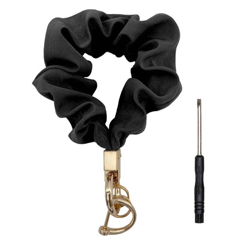 

1Pc Car Key Ins Style Hair Band Fashion Pendant Wrist Strap Ladies Key Chain Acrylic чёрный