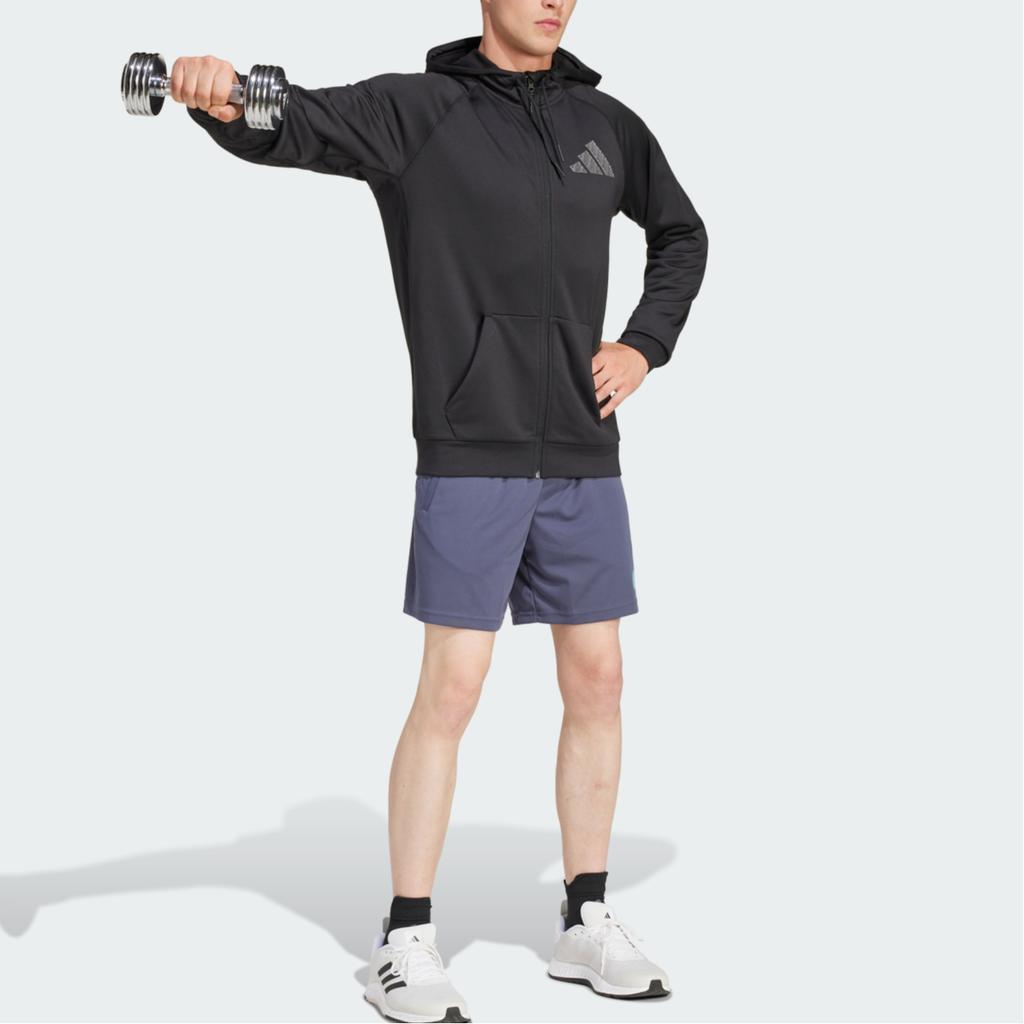 Adidas Hooded Casual Fashion Versatile Jacket Men Jackets Black IN5560