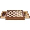 Solid Wood Chess Set, 15 Inch 2-IN-1 Chess Checkers Game Set, Chess Board Games with Storage Drawer & Weighted Chess Checkers Pieces & 2 Queens, for