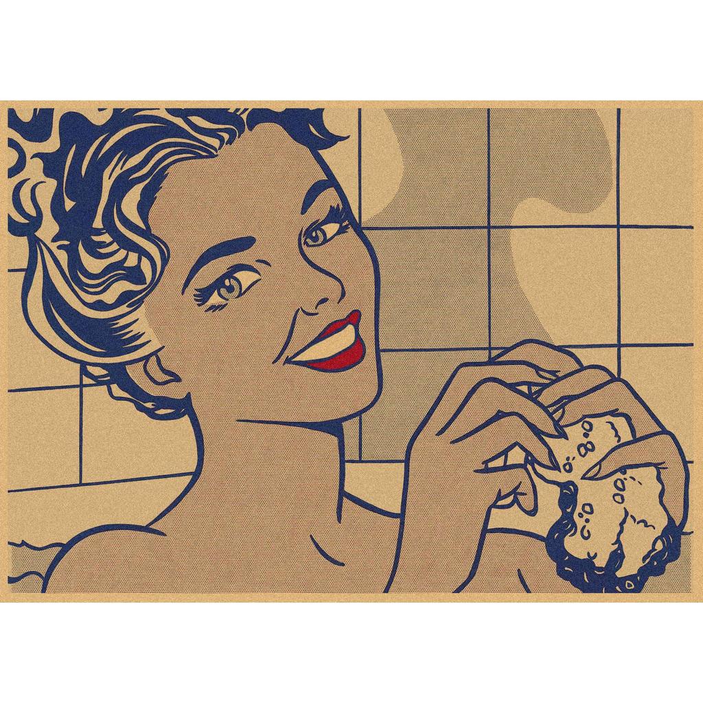 Roy Lichtenstein Pop Art Retro Kraftový plakát pro bar nebo kavárnu Nástěnná dekorace 357