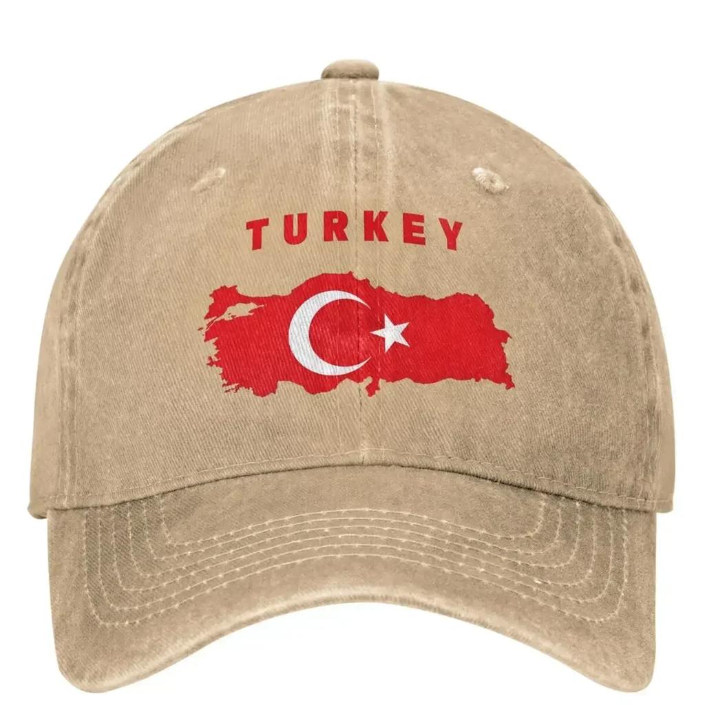 Turkey Flag Inside Map Of Turkey Baseball Cap Red Streetwear Men Women Trucker Hat Sunshade Outdoor Sport Baseball Caps Gift