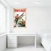 Vintage 1952 Sports-Afield Fishing Muskie Pike Tin Sign, Retro Boat Fishing Scene Metal Wall Decor for Bar Pub Home, Exclusive M