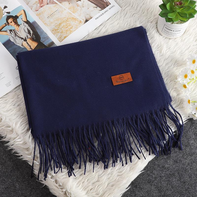Korean Style Women's Winter Red Tassel Scarf - Imitation Cashmere Warm Gift
