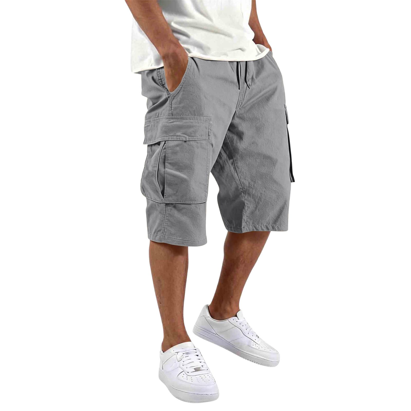 Ren Fashion Heren Relaxed Fit Cargo Shorts Met Meerdere Zakken Knie Lengte Katoen Casual Buiten Shorts L