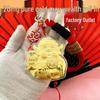 999 Fine Gold Lucky Cat Charm Keychain - High-End Business Gift for Wealth and Fortune