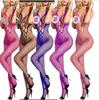 Body sensuale in rete con scollo all'americana e cavallo aperto